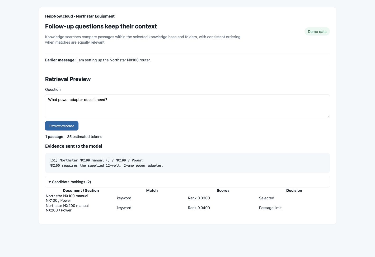 Synthetic follow-up question using a previously named router to retrieve its matching manual